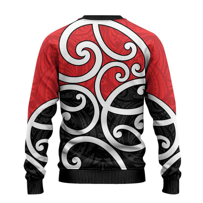 Ugly Christmas Sweater Maori Koru Tino Rangatiratanga Color