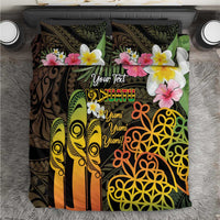 Personalised Vanuatu Independence Day Bedding Set Carving Drum Sand Drawing Turtle