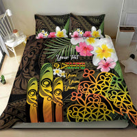 Personalised Vanuatu Independence Day Bedding Set Carving Drum Sand Drawing Turtle