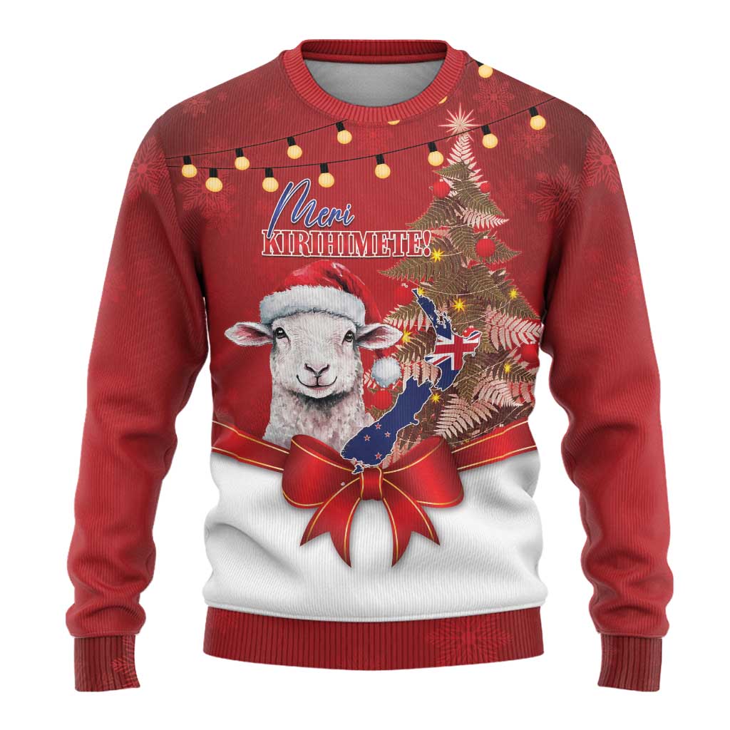 Sheep Christmas Ugly Christmas Sweater Hipi Meri Kirihimete Silver Fern Xmas Tree