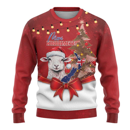 Sheep Christmas Ugly Christmas Sweater Hipi Meri Kirihimete Silver Fern Xmas Tree
