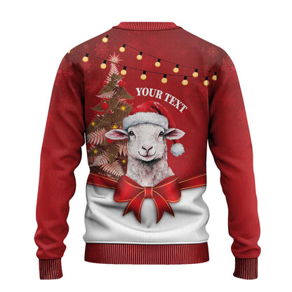 Sheep Christmas Ugly Christmas Sweater Hipi Meri Kirihimete Silver Fern Xmas Tree