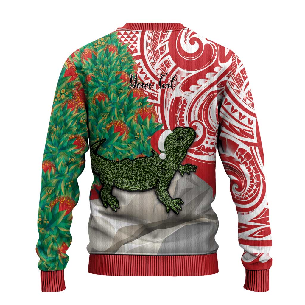 Tuatara Christmas Ugly Christmas Sweater Meri Kirihimete Aotearoa Maori Mix Pohutukawa