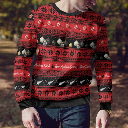 Darts Christmas Ugly Christmas Sweater Merry Xmas Aotearoa Maori Red