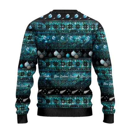 Darts Christmas Ugly Christmas Sweater Merry Xmas Aotearoa Maori Paua Shell