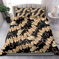 Vanuatu Cowboy Bedding Set Seamless Straw Hats Hibiscus - Polynesian Pride