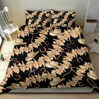 Vanuatu Cowboy Bedding Set Seamless Straw Hats Hibiscus - Polynesian Pride