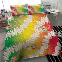 Vanuatu Cowboy Bedding Set Straw Hats Hibiscus With Sand Drawing - Polynesian Pride