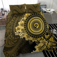 Vanuatu Bedding Set Hibisus Polynesian Pattern Gold - Polynesian Pride
