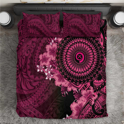 Vanuatu Bedding Set Hibisus Polynesian Pattern Pink - Polynesian Pride