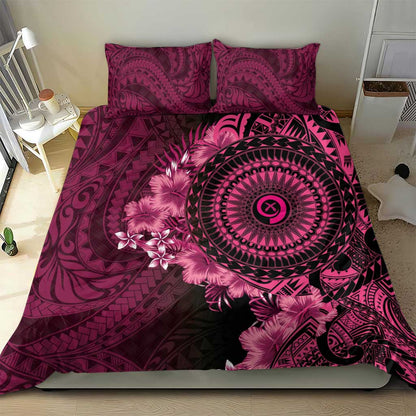 Vanuatu Bedding Set Hibisus Polynesian Pattern Pink - Polynesian Pride