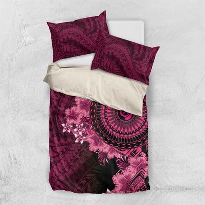 Vanuatu Bedding Set Hibisus Polynesian Pattern Pink - Polynesian Pride