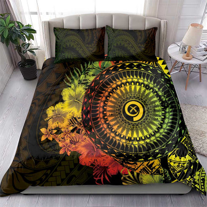 Vanuatu Bedding Set Hibisus Polynesian Pattern Reggae - Polynesian Pride