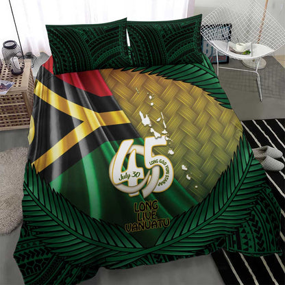 Long Live Vanuatu Independence Day Bedding Set 45th Anniversary Woven Pattern - Polynesian Pride