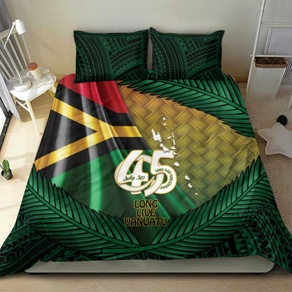 Long Live Vanuatu Independence Day Bedding Set 45th Anniversary Woven Pattern - Polynesian Pride