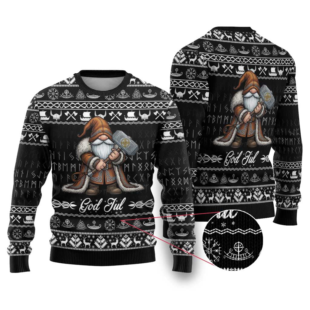 Viking Gnome Christmas Ugly Christmas Sweater Nordic Xmas Spirit Pattern - Wonder Print Shop