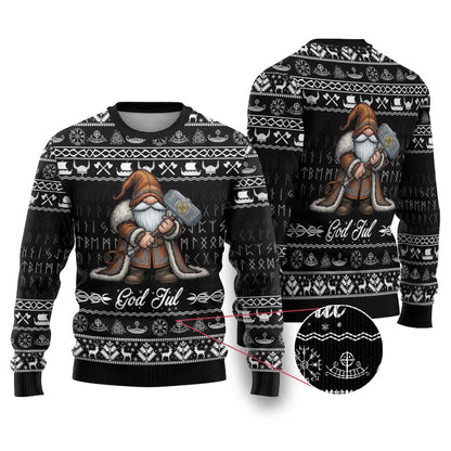 Viking Gnome Christmas Ugly Christmas Sweater Nordic Xmas Spirit Pattern - Wonder Print Shop