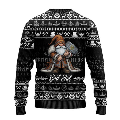 Viking Gnome Christmas Ugly Christmas Sweater Nordic Xmas Spirit Pattern - Wonder Print Shop