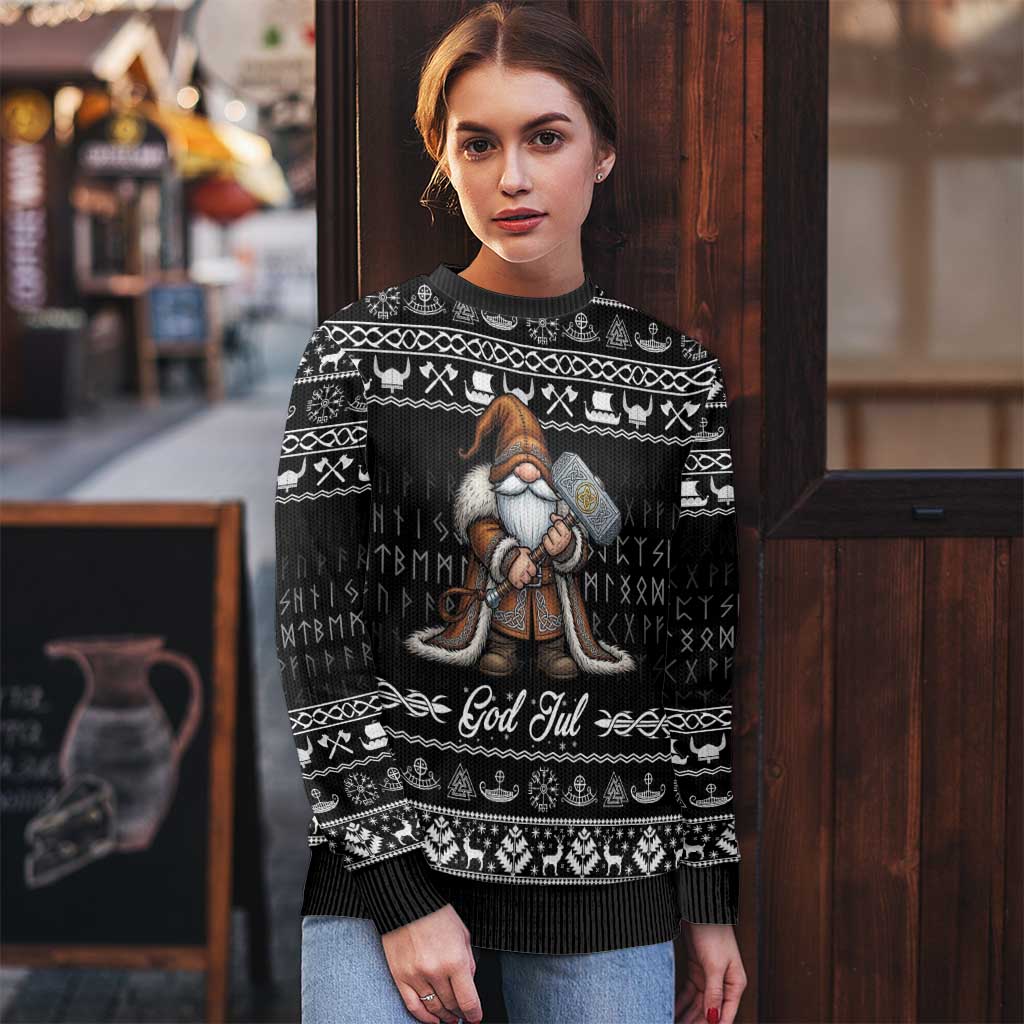 Viking Gnome Christmas Ugly Christmas Sweater Nordic Xmas Spirit Pattern - Wonder Print Shop