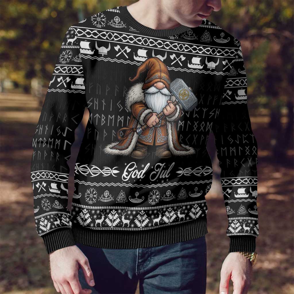 Viking Gnome Christmas Ugly Christmas Sweater Nordic Xmas Spirit Pattern - Wonder Print Shop