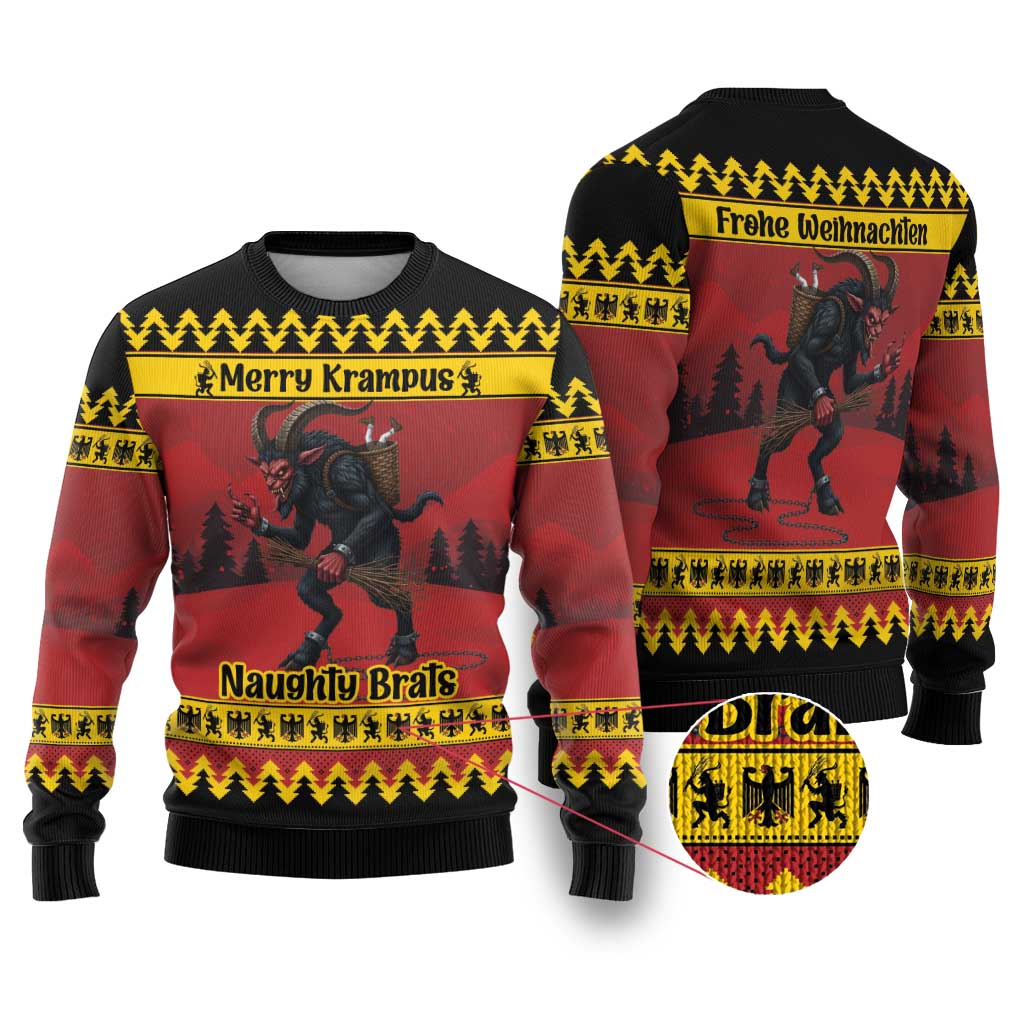 Merry Krampus Germany Ugly Christmas Sweater Frohe Weihnachten - Wonder Print Shop