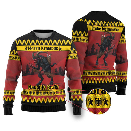 Merry Krampus Germany Ugly Christmas Sweater Frohe Weihnachten - Wonder Print Shop