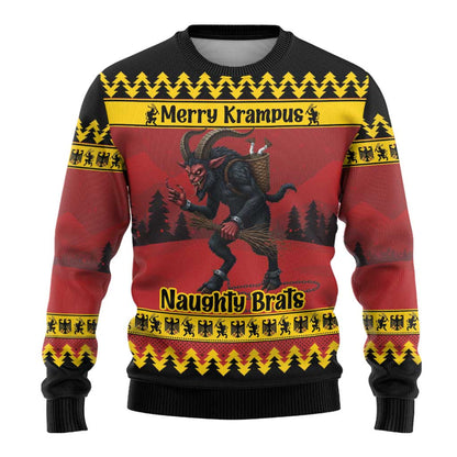 Merry Krampus Germany Ugly Christmas Sweater Frohe Weihnachten - Wonder Print Shop