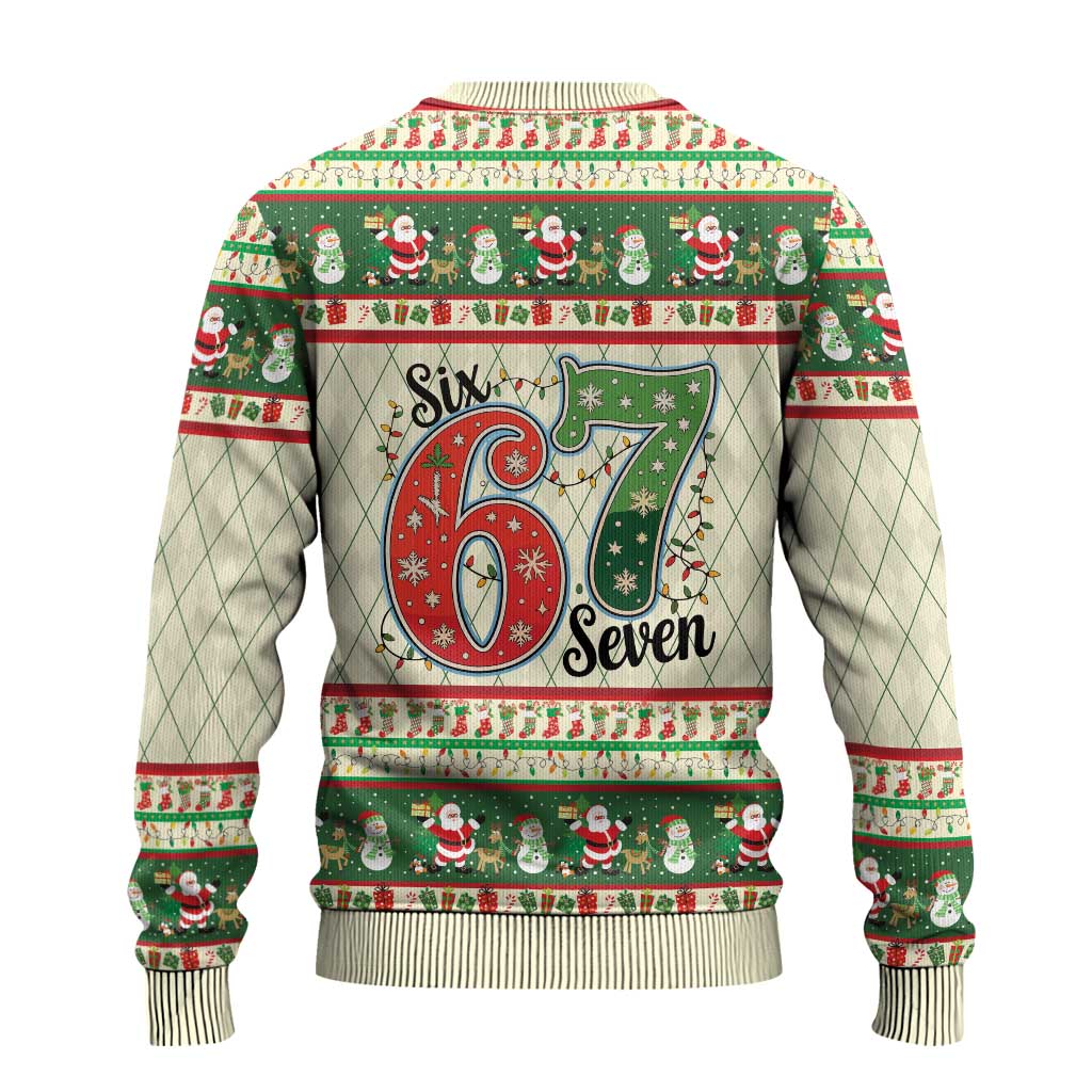 Funny Six Seven 67 Christmas Ugly Christmas Sweater Christmas Santa Patterns - Wonder Print Shop