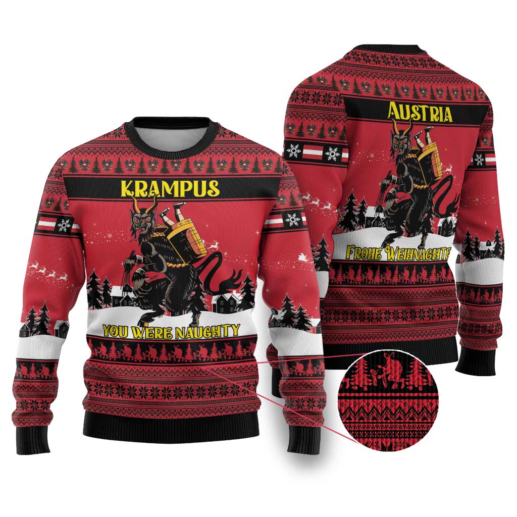 Austria Christmas Ugly Christmas Sweater Krampus You Were Naughty - Wonder Print Shop