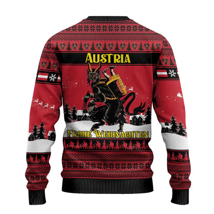 Austria Christmas Ugly Christmas Sweater Krampus You Were Naughty - Wonder Print Shop