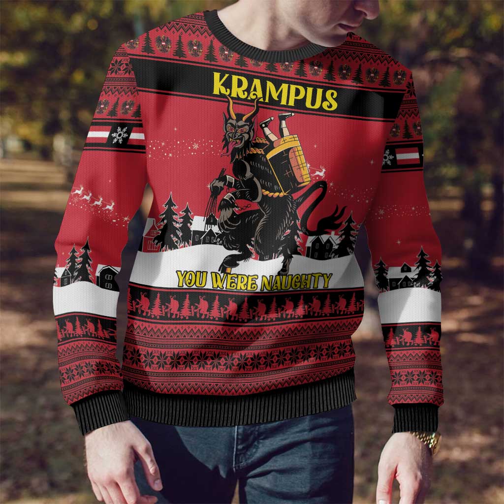 Austria Christmas Ugly Christmas Sweater Krampus You Were Naughty - Wonder Print Shop