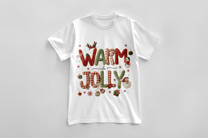 Warm & Jolly – Cozy Holiday Typography Graphic Tee