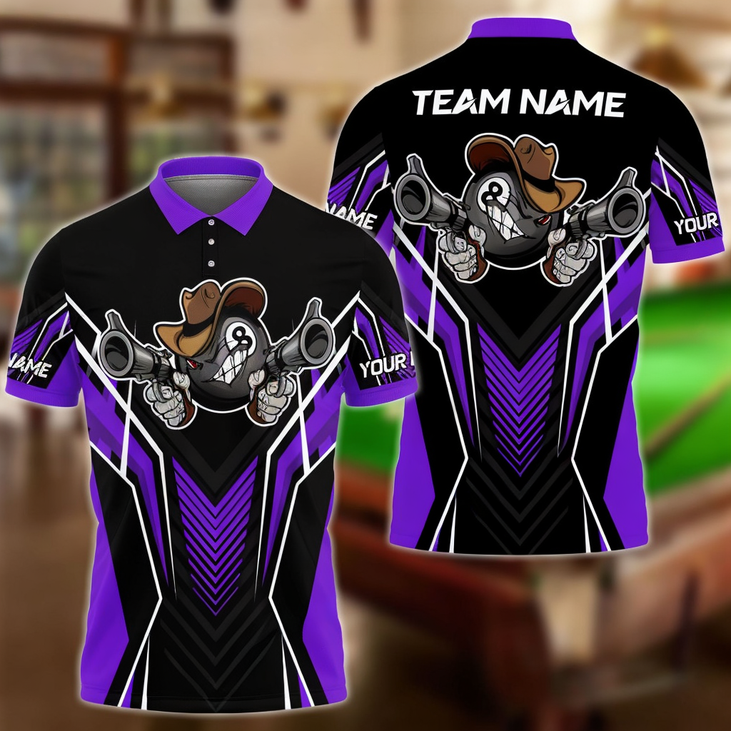 Billiards 8 Ball Cowboy Gunny Premium Personalized Name, Team Name Unisex Shirt