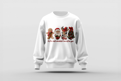 Most Wonderful Time – Gingerbread, Santa, Reindeer & Tree Christmas Tee