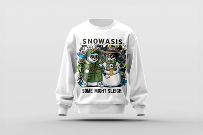 Snowasis – “Some Might Sleigh” Hip-Hop Snowmen Funny Xmas Shirt