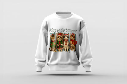 Merry Catsmas – Four Festive Cats Christmas T-Shirt