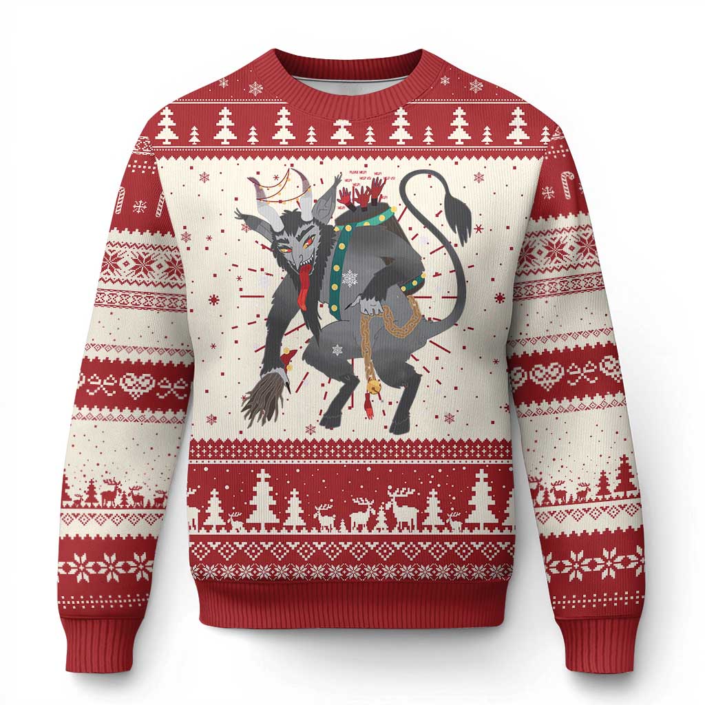Xmas Merry Krampus Ugly Christmas Sweater Naughty Horror Evil Xmas Psychobilly