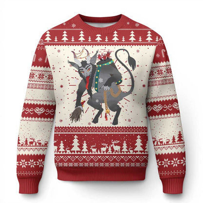 Xmas Merry Krampus Ugly Christmas Sweater Naughty Horror Evil Xmas Psychobilly