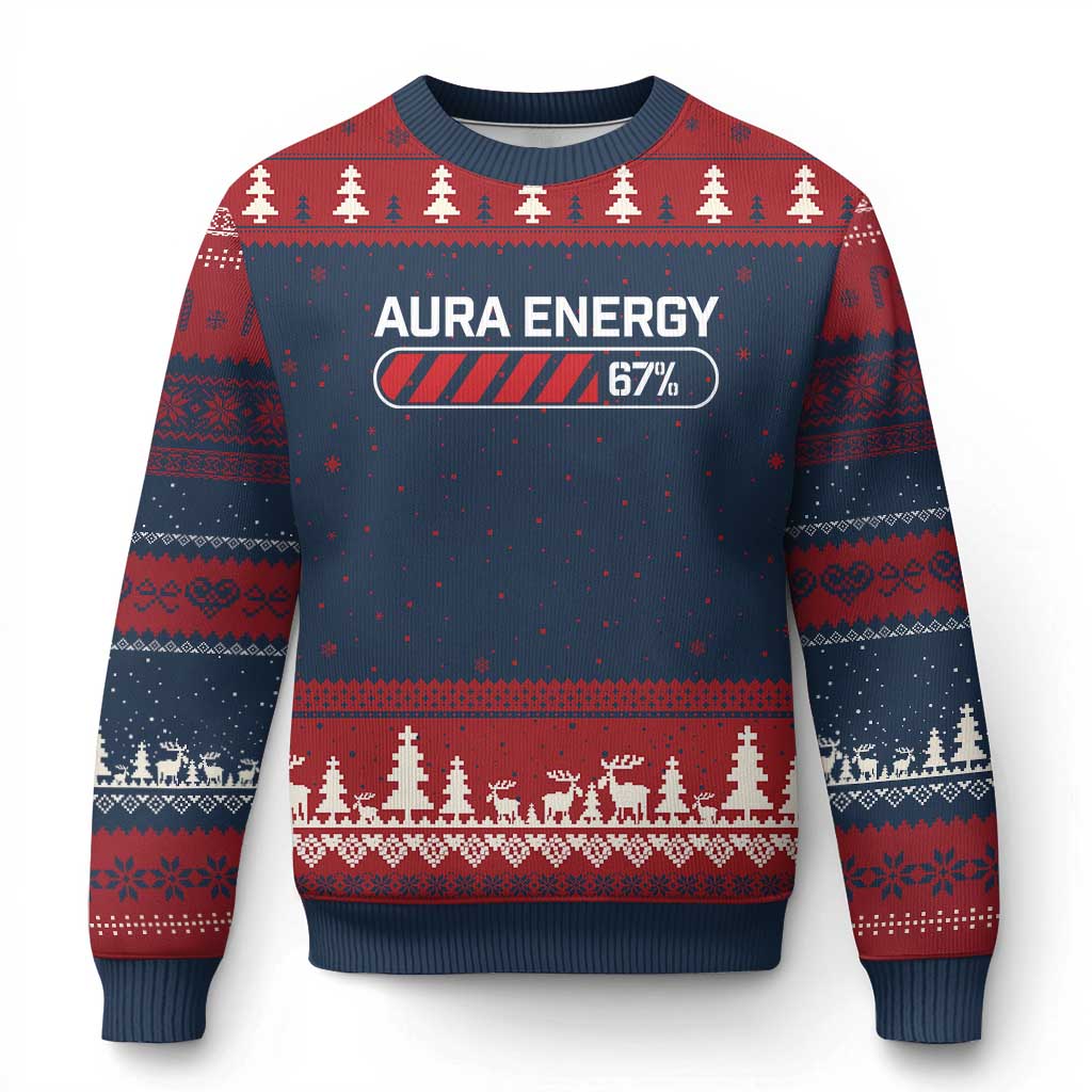 Funny Six Seven Ugly Christmas Sweater Aura Energy at 67 Meme Gen Alpha Slang