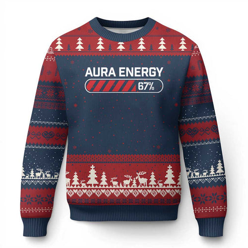Funny Six Seven Ugly Christmas Sweater Aura Energy at 67 Meme Gen Alpha Slang