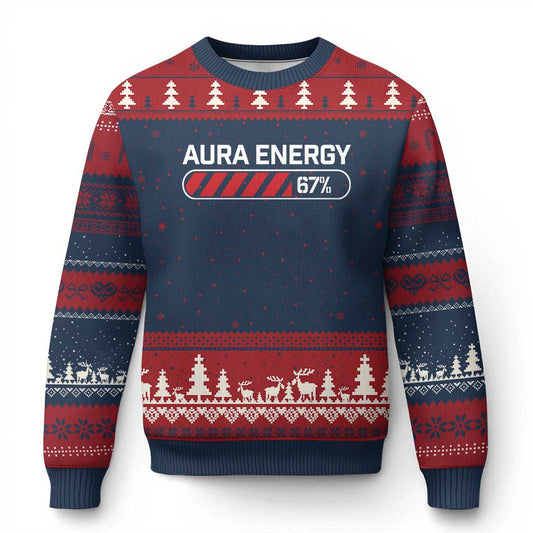 Funny Six Seven Ugly Christmas Sweater Aura Energy at 67 Meme Gen Alpha Slang