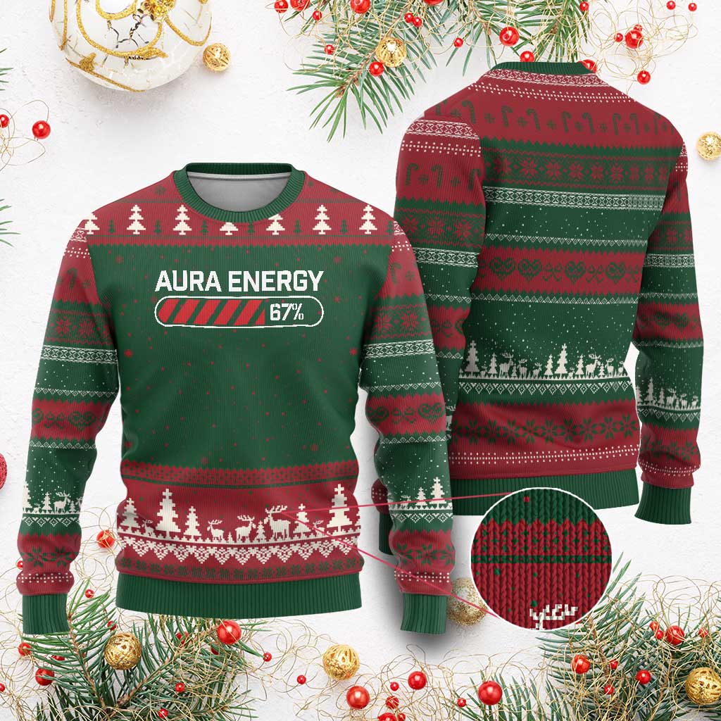 Funny Six Seven Ugly Christmas Sweater Aura Energy at 67 Meme Gen Alpha Slang
