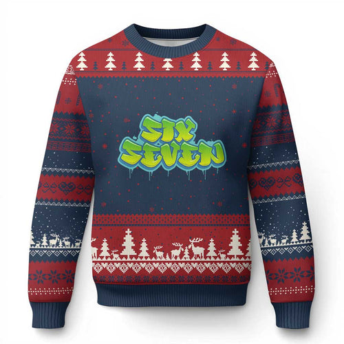 67 Meme Ugly Christmas Sweater Six Seven Funny Gen Alpha Slang Saying