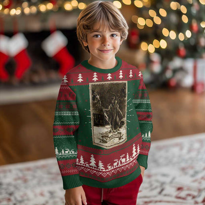 Krampus Ugly Christmas Sweater Xmas Horror Ugly Sweater Krampus Tarot Card Evil Pajama