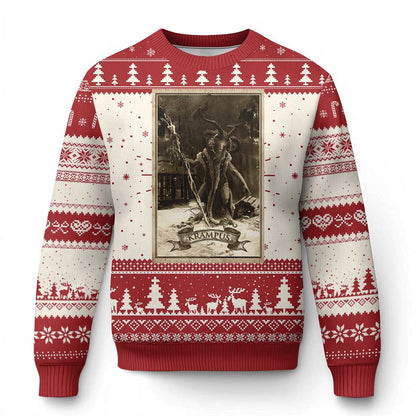 Krampus Ugly Christmas Sweater Xmas Horror Ugly Sweater Krampus Tarot Card Evil Pajama
