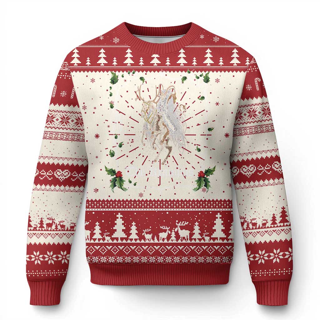 Krampus Ugly Christmas Sweater Goth Xmas Krampus Reindeer Skull Ugly Sweater Evil Pajama