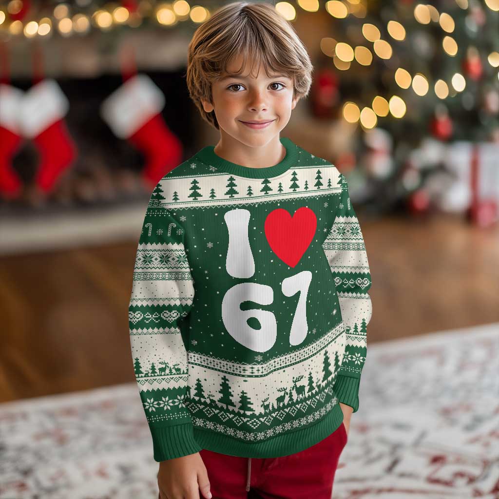 I Love 67 Ugly Christmas Sweater 67th Birthday Six Seven Funny Gen Alpha Slang Saying