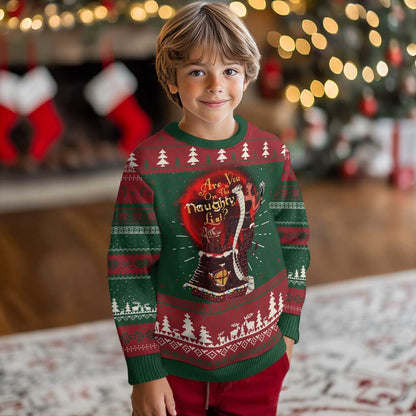 Xmas Krampus Ugly Christmas Sweater Are You On The Naughty List Krampus Lover
