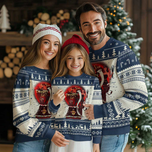 Xmas Krampus Ugly Christmas Sweater Are You On The Naughty List Krampus Lover