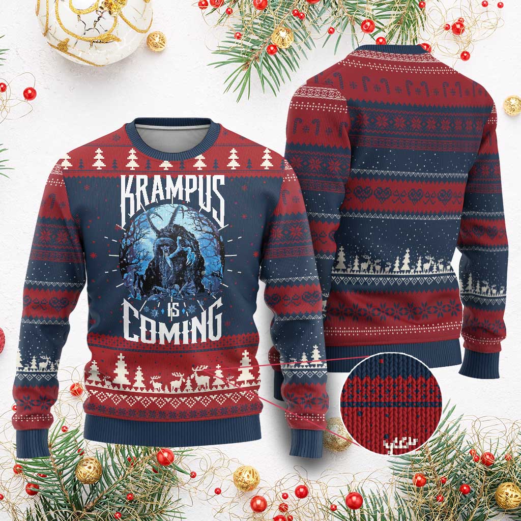 Xmas Krampus Ugly Christmas Sweater Krampusnacht Monster Krampus Is Coming